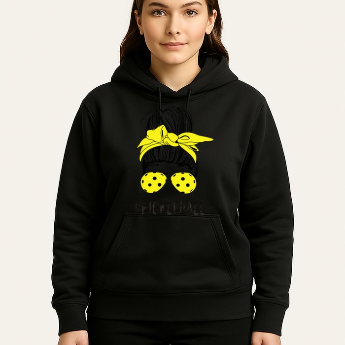 Messy Bun Number One Paddleball PickleBall Lover Hoodie