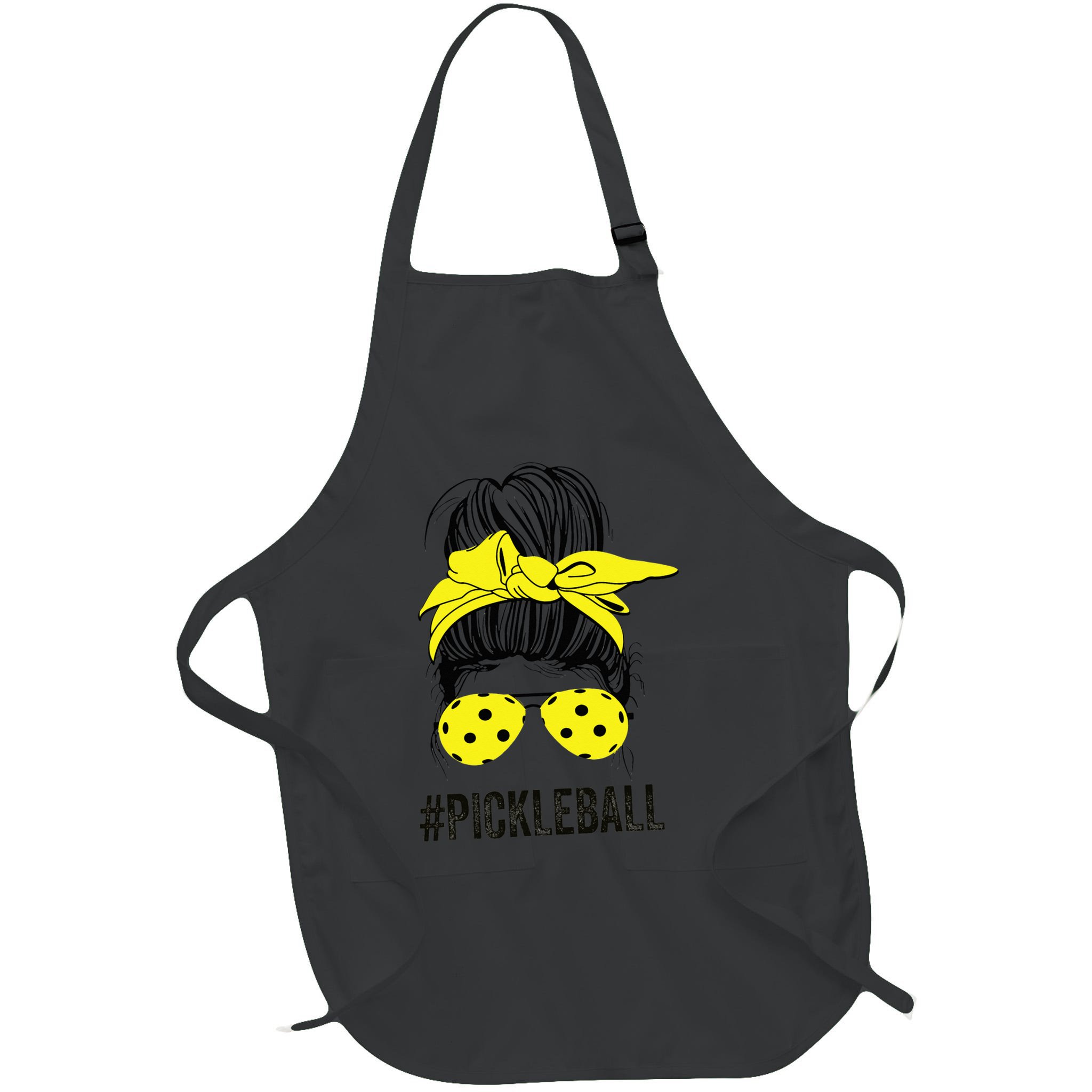 Messy Bun Number One Paddleball PickleBall Lover Apron