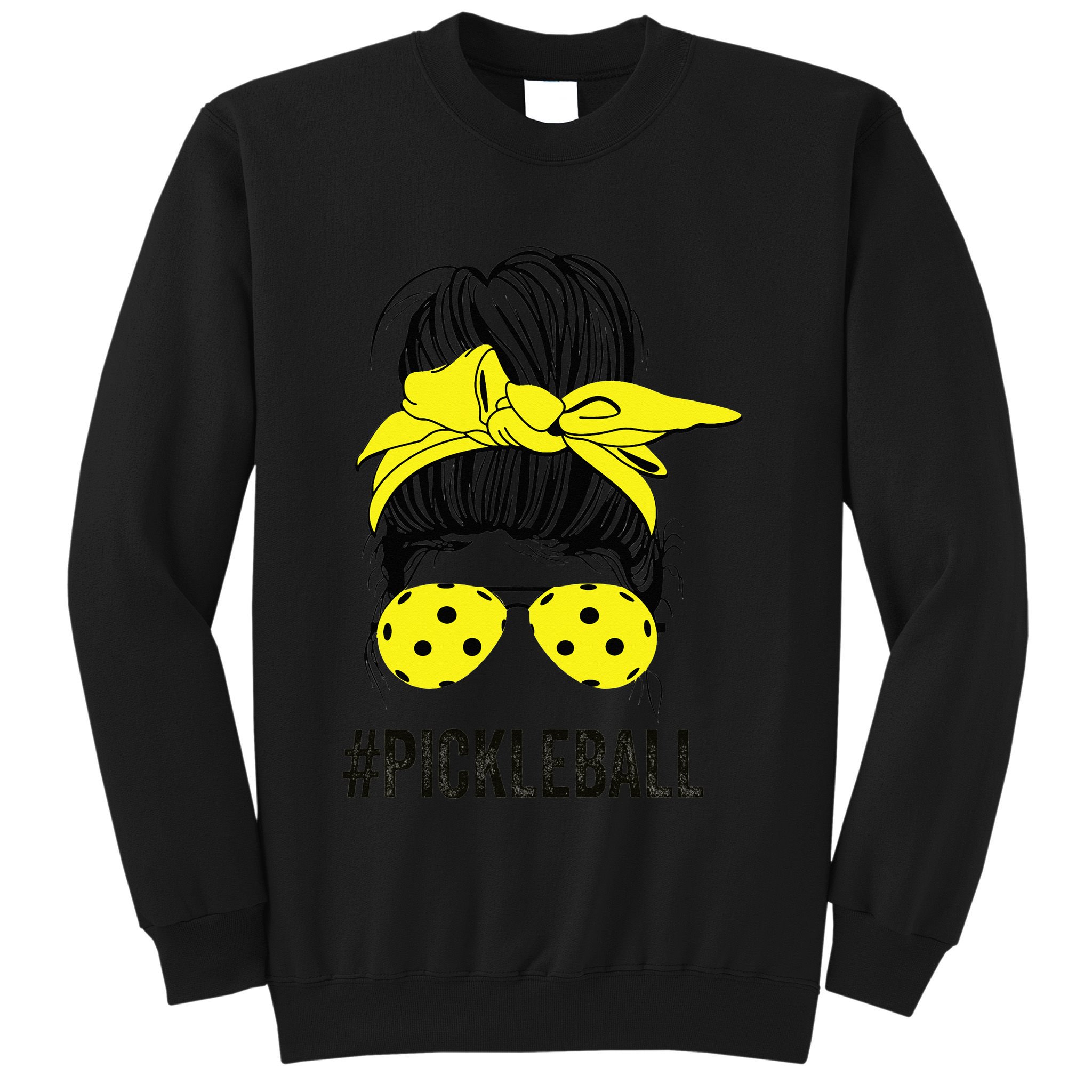 Messy Bun Number One Paddleball PickleBall Lover Sweatshirt