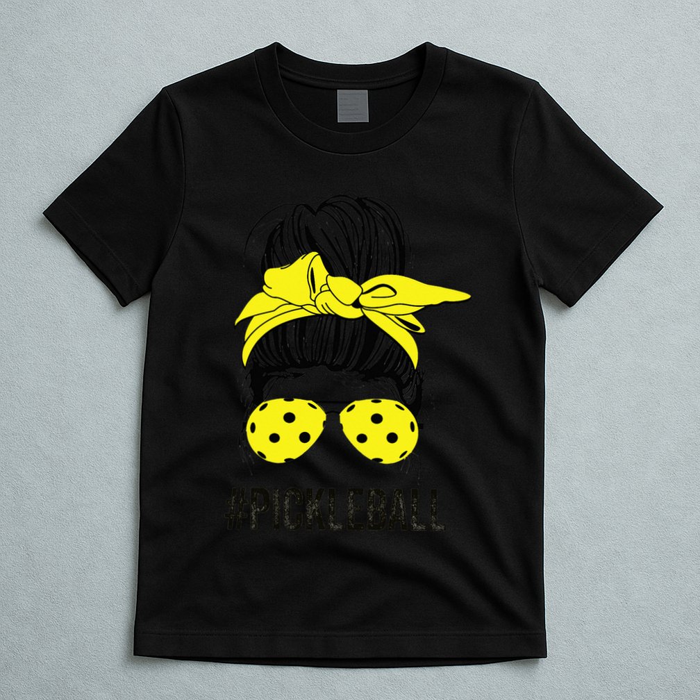 Messy Bun Number One Paddleball PickleBall Lover T-Shirt
