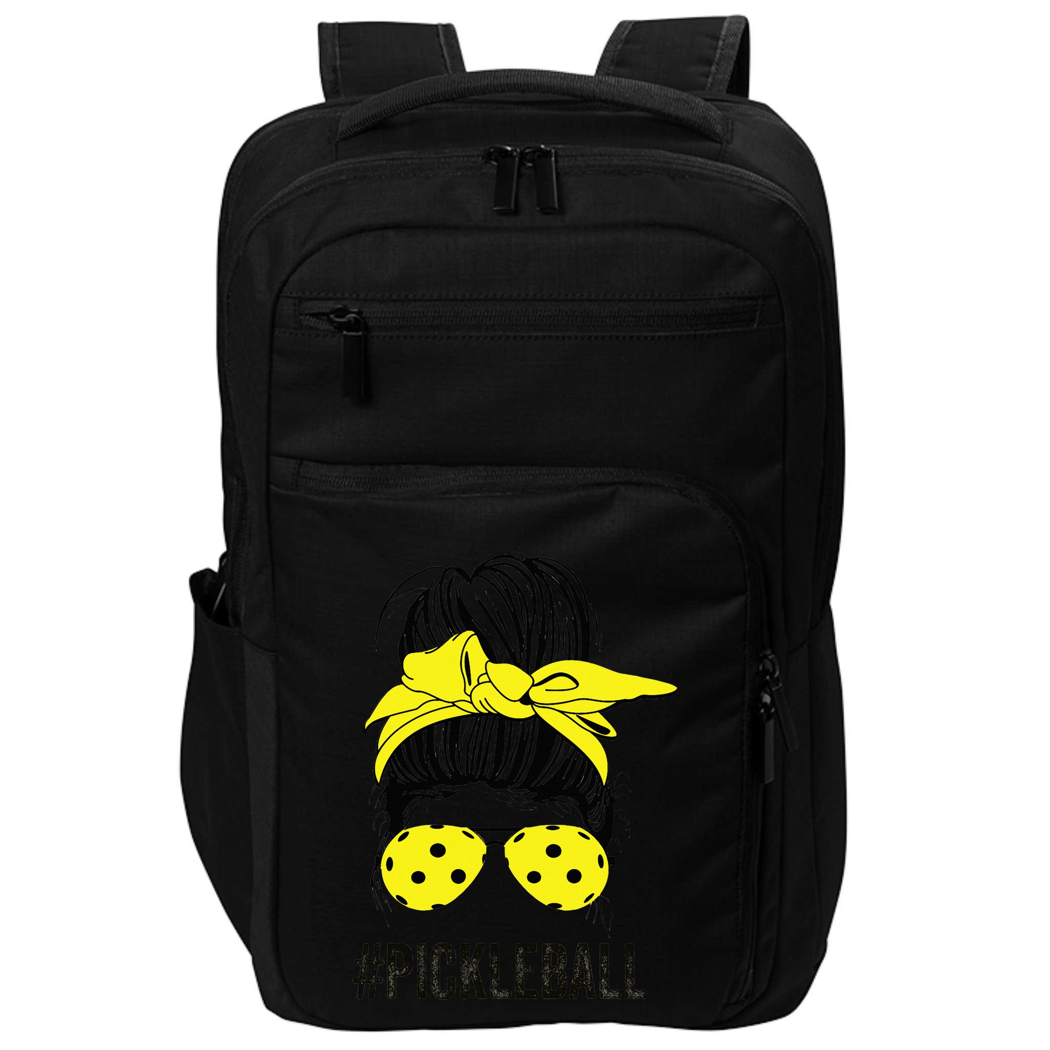 Messy Bun Number One Paddleball PickleBall Lover Impact Tech Backpack