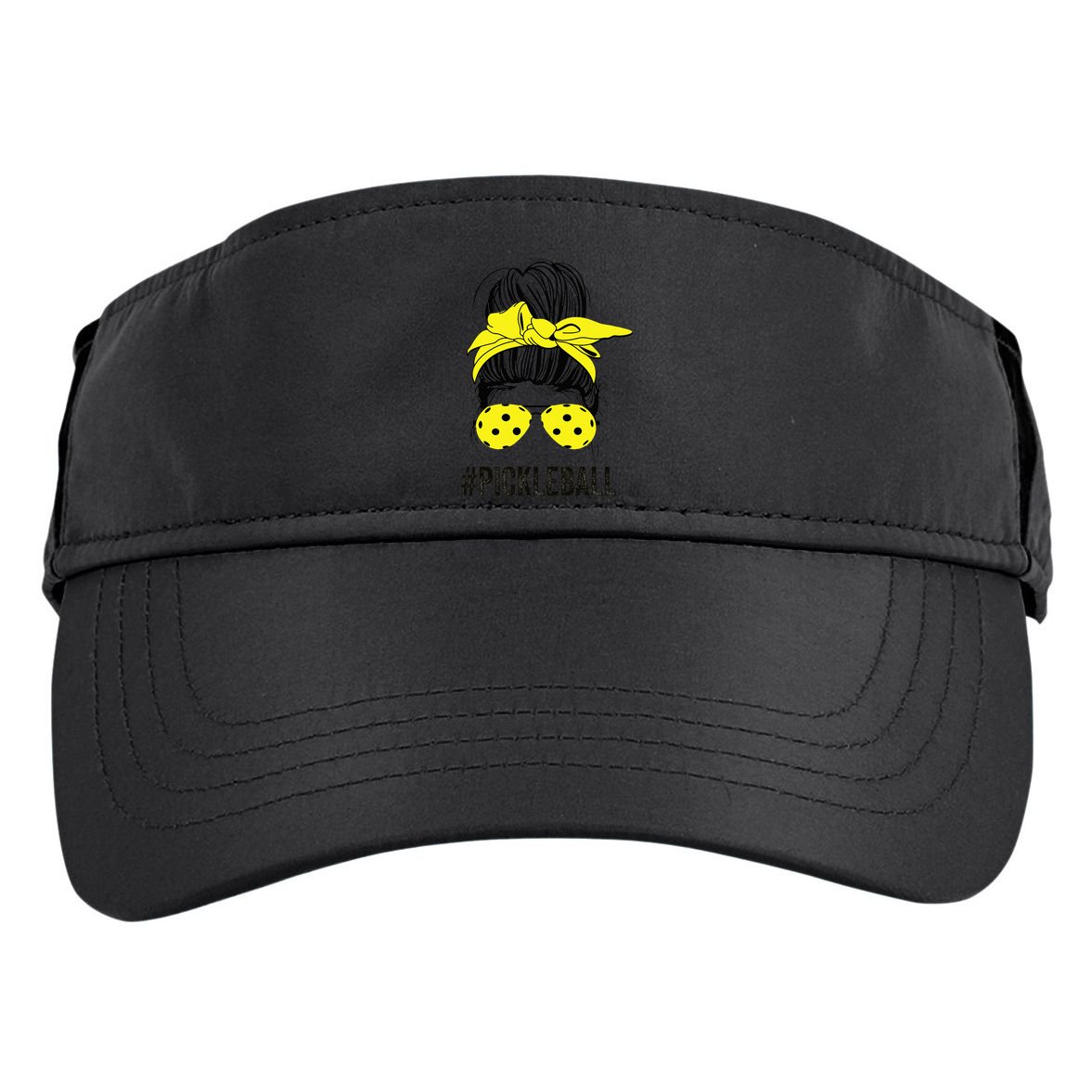 Messy Bun Number One Paddleball PickleBall Lover Adult Drive Performance Visor