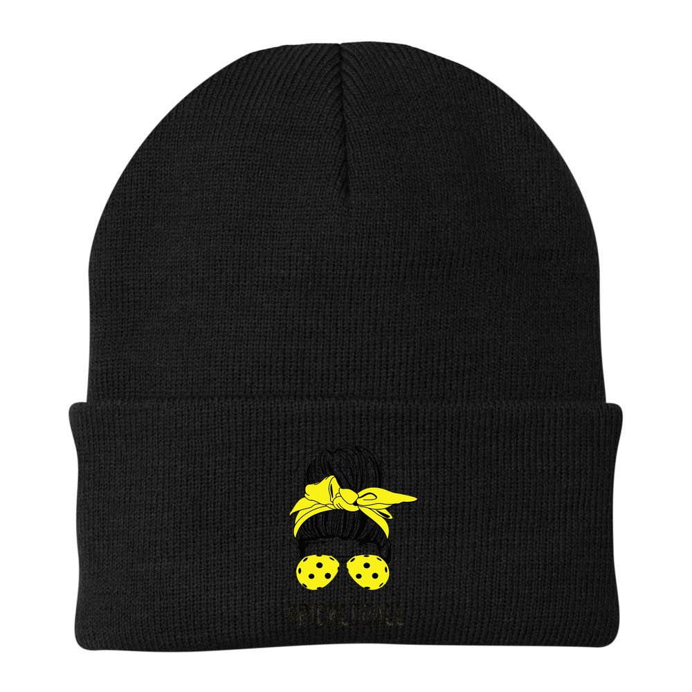Messy Bun Number One Paddleball PickleBall Lover Beanie