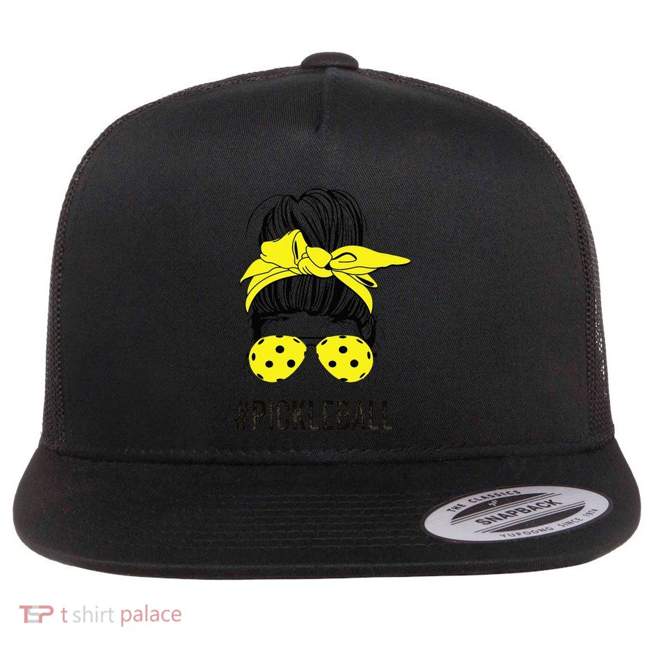 Messy Bun Number One Paddleball PickleBall Lover Flatbill Hat
