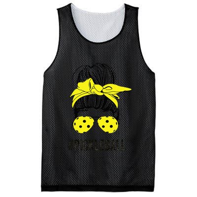 Messy Bun Number One Paddleball PickleBall Lover Mesh Reversible Basketball Jersey Tank