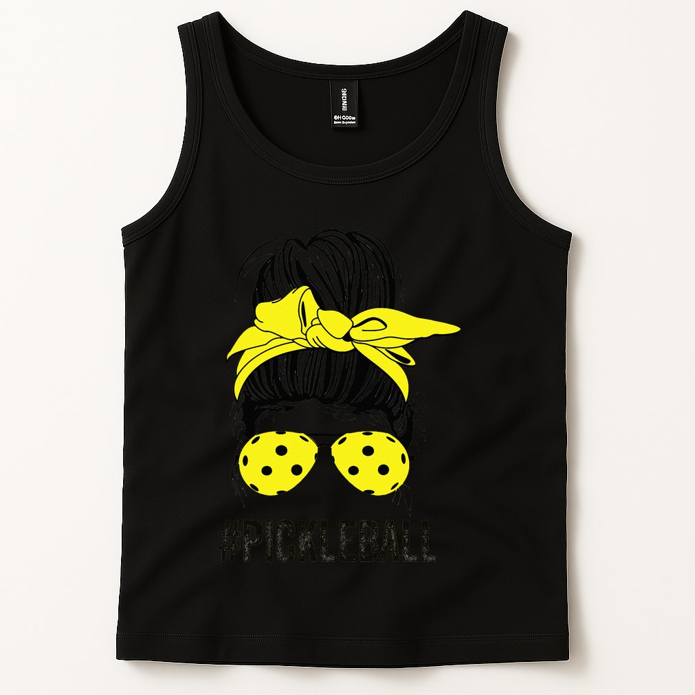 Messy Bun Number One Paddleball PickleBall Lover Tank Top