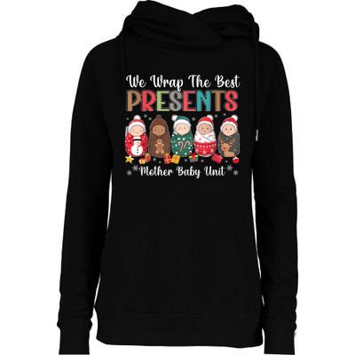 Mother Baby Nurse Christmas Mom Baby Nursing Groovy Womens Funnel Neck Pullover Hood