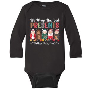 Mother Baby Nurse Christmas Mom Baby Nursing Groovy Baby Long Sleeve Bodysuit