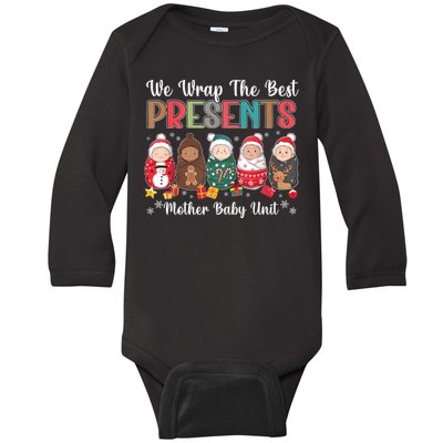 Mother Baby Nurse Christmas Mom Baby Nursing Groovy Baby Long Sleeve Bodysuit