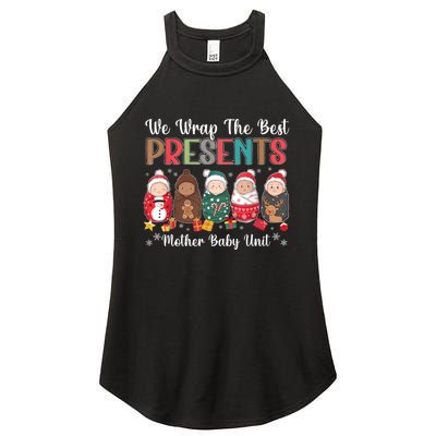 Mother Baby Nurse Christmas Mom Baby Nursing Groovy Women's Perfect Tri Rocker Tank