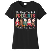 Mother Baby Nurse Christmas Mom Baby Nursing Groovy Women's T-Shirt