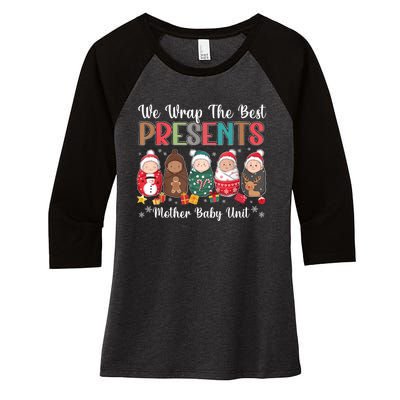 Mother Baby Nurse Christmas Mom Baby Nursing Groovy Women's Tri-Blend 3/4-Sleeve Raglan Shirt