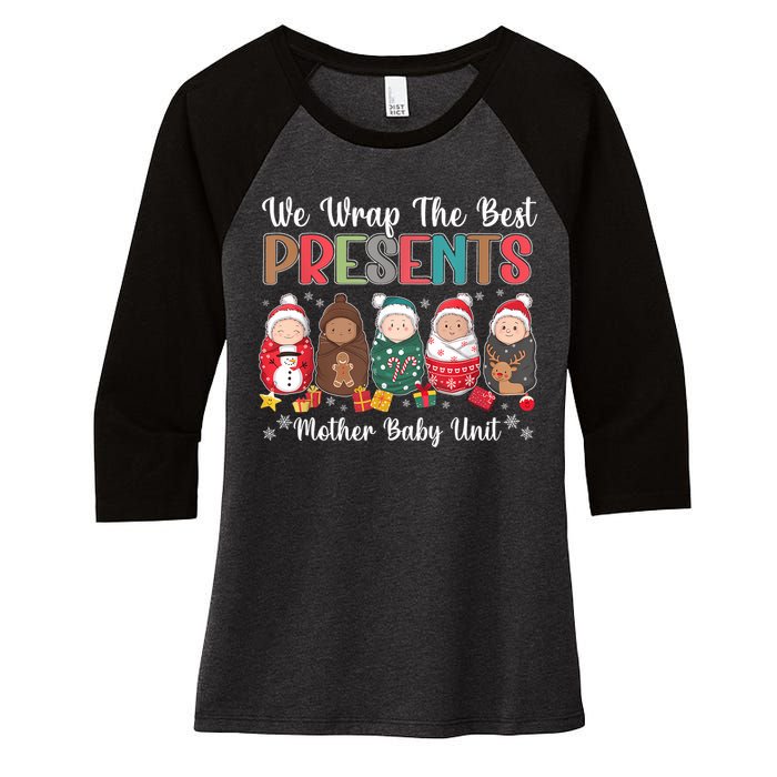 Mother Baby Nurse Christmas Mom Baby Nursing Groovy Women's Tri-Blend 3/4-Sleeve Raglan Shirt