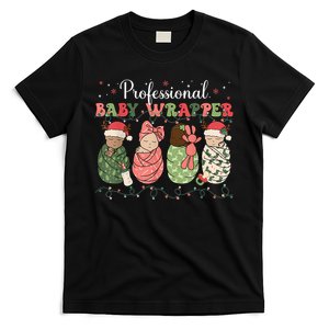 Mother Baby Nurse Christmas Professional Baby Wrapper T-Shirt