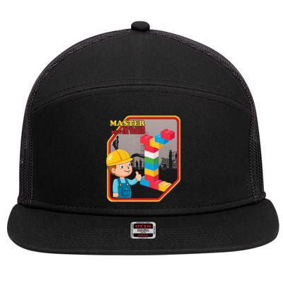 Master Builder Never Tired Construction Building Blocks Toy 7 Panel Mesh Trucker Snapback Hat