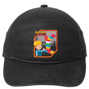 Master Builder Never Tired Construction Building Blocks Toy 7-Panel Snapback Hat