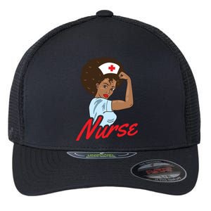 Melanin Black Nurse Clothing Gift African American Gift Flexfit Unipanel Trucker Cap