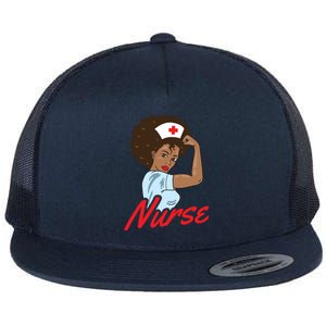 Melanin Black Nurse Clothing Gift African American Gift Flat Bill Trucker Hat