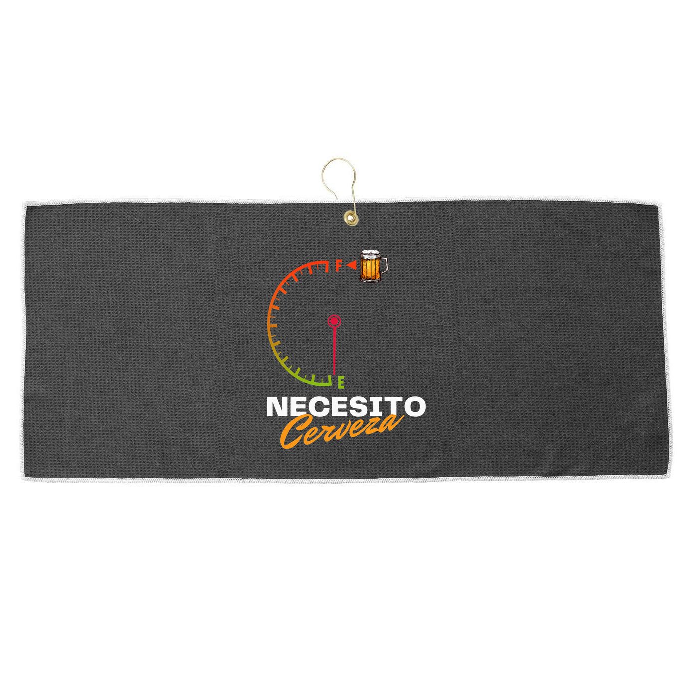 Mexican Beer Necesito Cerveza Cool Funny Sayings Beer Lover Large Microfiber Waffle Golf Towel
