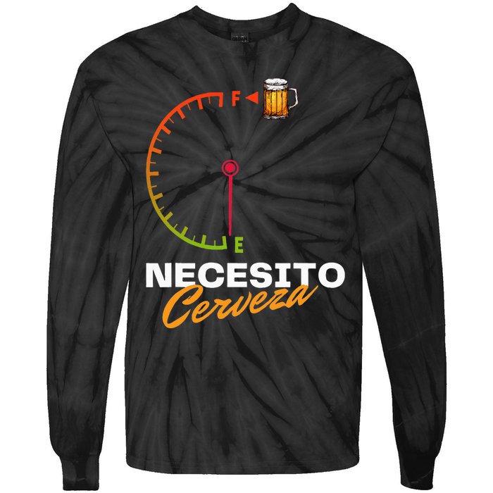 Mexican Beer Necesito Cerveza Cool Funny Sayings Beer Lover Tie-Dye Long Sleeve Shirt