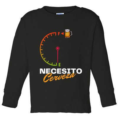 Mexican Beer Necesito Cerveza Cool Funny Sayings Beer Lover Toddler Long Sleeve Shirt