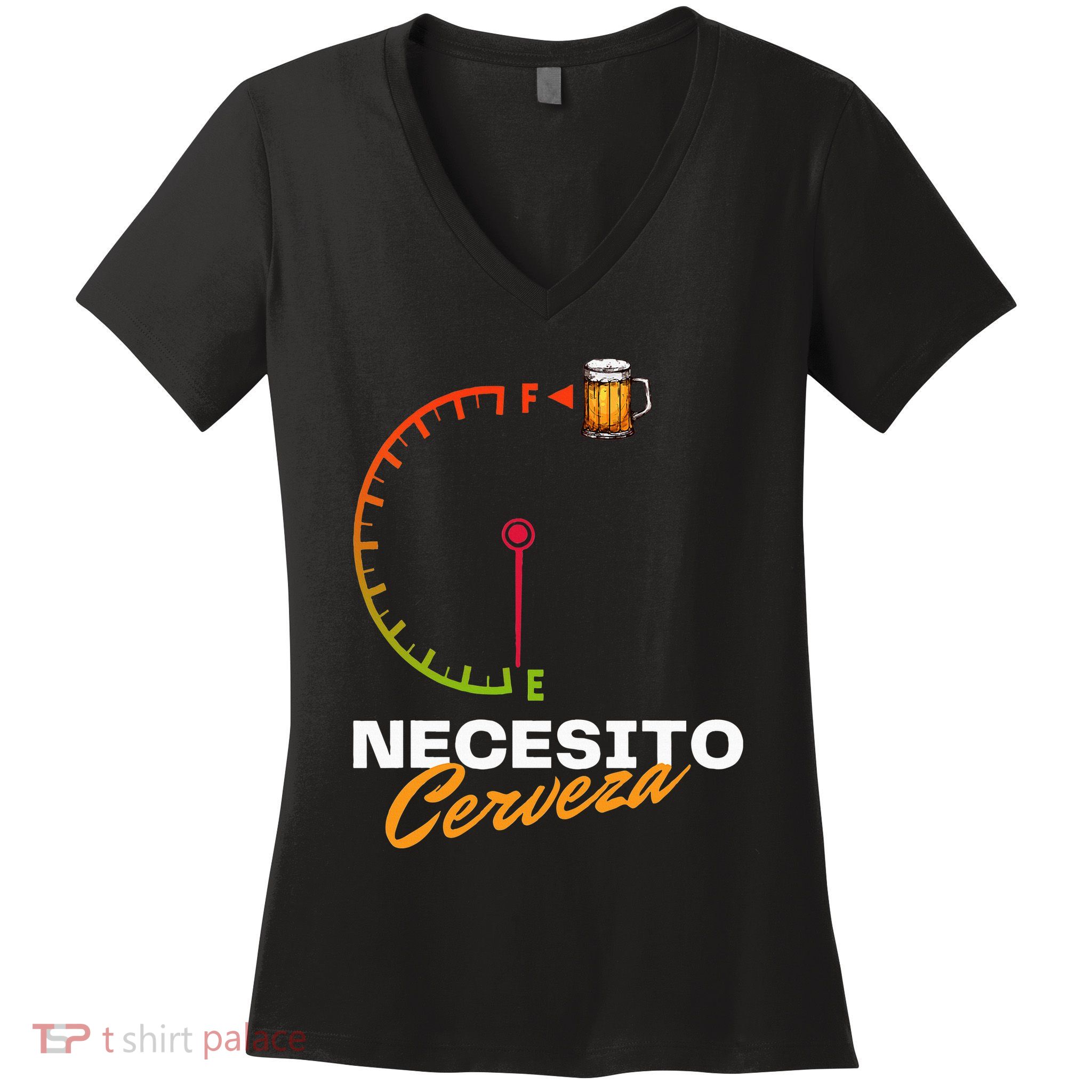 Mexican Beer Necesito Cerveza Cool Funny Sayings Beer Lover Women's V-Neck T-Shirt