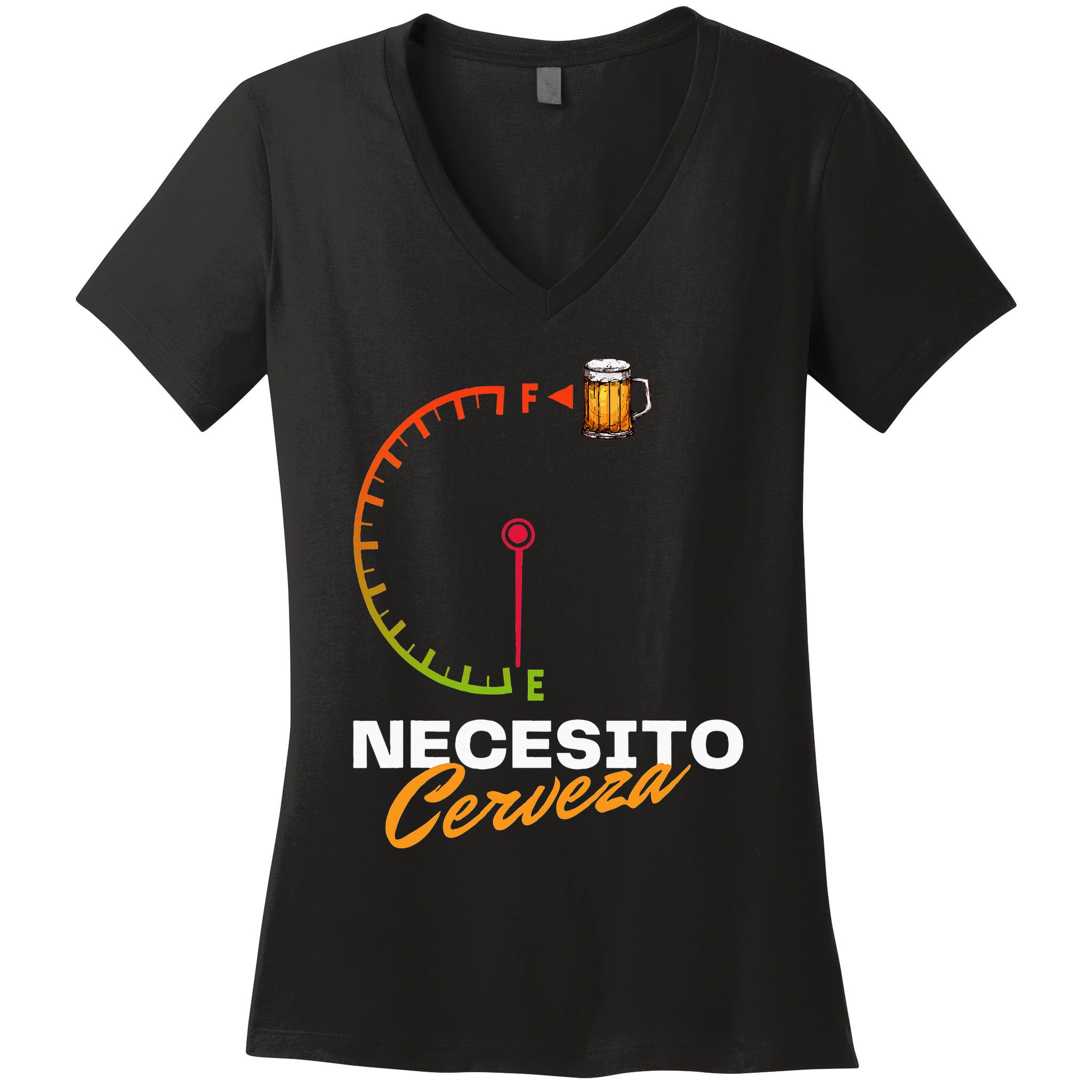 Mexican Beer Necesito Cerveza Cool Funny Sayings Beer Lover Women's V-Neck T-Shirt