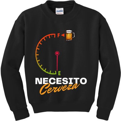 Mexican Beer Necesito Cerveza Cool Funny Sayings Beer Lover Kids Sweatshirt
