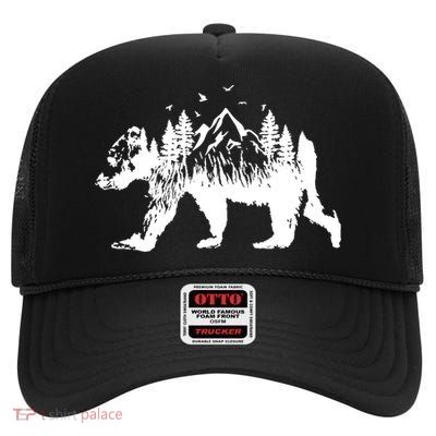 Mountain Bear Nature High Crown Mesh Back Trucker Hat
