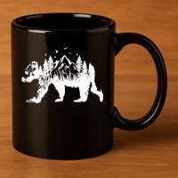 Mountain Bear Nature 11oz C Handle Ceramic Mug