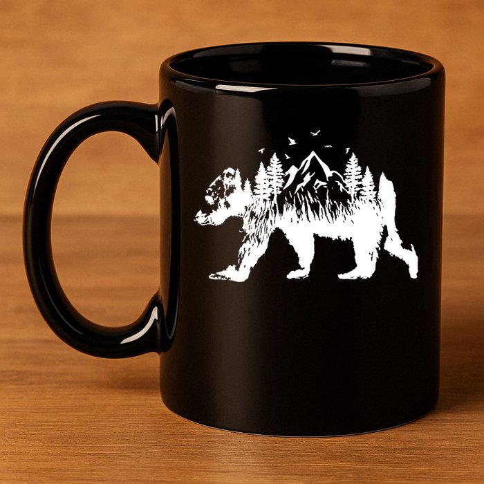 Mountain Bear Nature 11oz C Handle Ceramic Mug