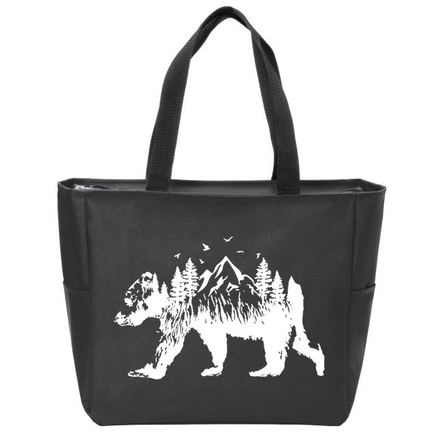 Mountain Bear Nature Zip Tote Bag