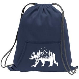 Mountain Bear Nature Sweatshirt Cinch Pack Bag