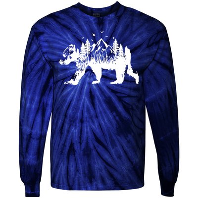 Mountain Bear Nature Tie-Dye Long Sleeve Shirt