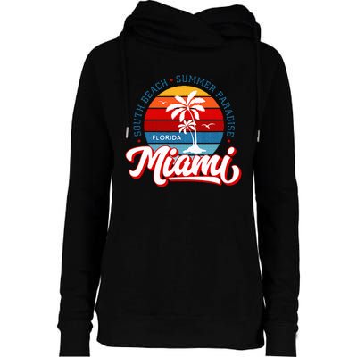 Miami Beach Novelty I Love Miami Miami Graphic Womens Funnel Neck Pullover Hood