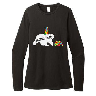 Mama Bear Of Two Warriors Autism Awareness Gift Womens CVC Long Sleeve Shirt