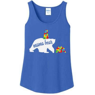 Mama Bear Of Two Warriors Autism Awareness Gift Ladies Essential Tank