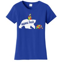 Mama Bear Of Two Warriors Autism Awareness Gift Women's T-Shirt