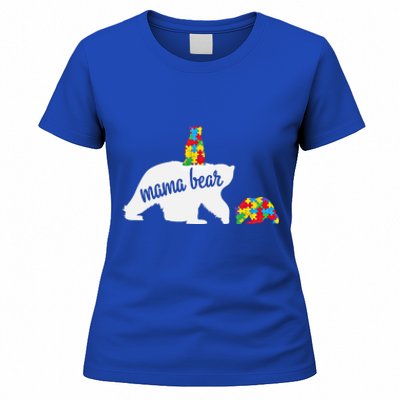 Mama Bear Of Two Warriors Autism Awareness Gift Women's T-Shirt