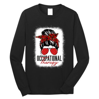 Messy Bun Occupational Therapy OT Therapist Assisstant Long Sleeve Shirt