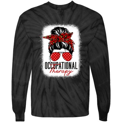 Messy Bun Occupational Therapy OT Therapist Assisstant Tie-Dye Long Sleeve Shirt