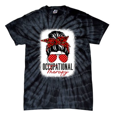 Messy Bun Occupational Therapy OT Therapist Assisstant Tie-Dye T-Shirt