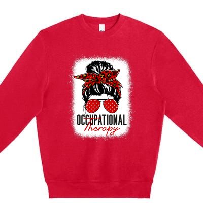 Messy Bun Occupational Therapy OT Therapist Assisstant Premium Crewneck Sweatshirt