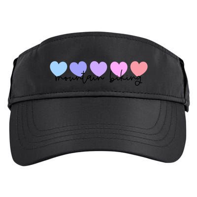 Mountain Bike Or Mountain Biking Lover Heart Mom Meaningful Gift Adult Drive Performance Visor