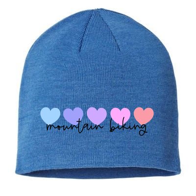 Mountain Bike Or Mountain Biking Lover Heart Mom Meaningful Gift Sustainable Beanie