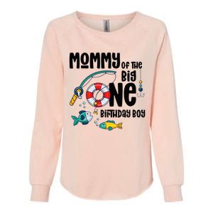 Mommy Big One 1-Year-Old  Fishing Birthday Womens California Wash Sweatshirt