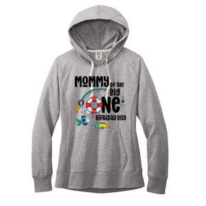 Mommy Big One 1-Year-Old  Fishing Birthday Women's Fleece Hoodie