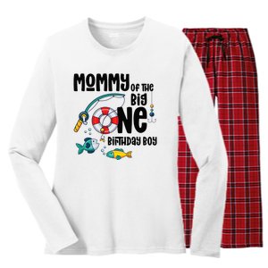 Mommy Big One 1-Year-Old  Fishing Birthday Women's Long Sleeve Flannel Pajama Set 