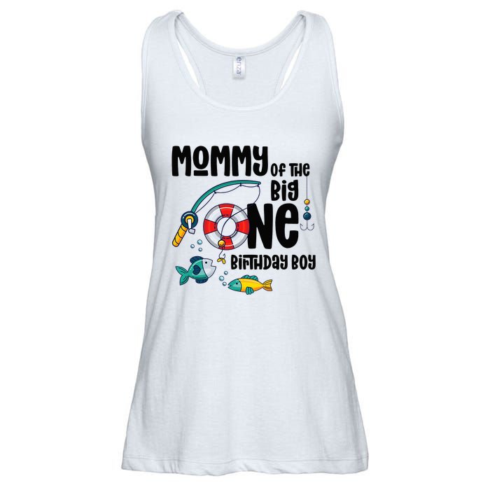 Mommy Big One 1-Year-Old  Fishing Birthday Ladies Essential Flowy Tank