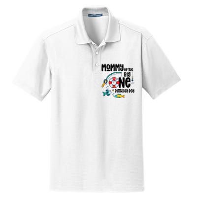 Mommy Big One 1-Year-Old  Fishing Birthday Dry Zone Grid Polo